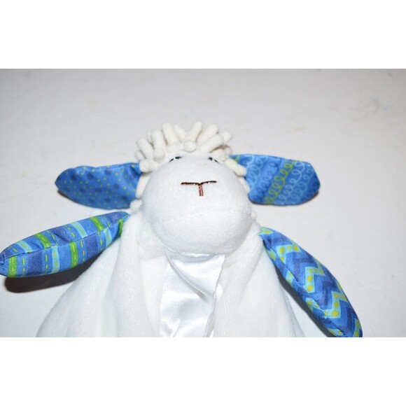 Wee Believers Lamb I am a Child of God Lovey Sheep Blue Security Blanket Satin - Picture 4 of 8